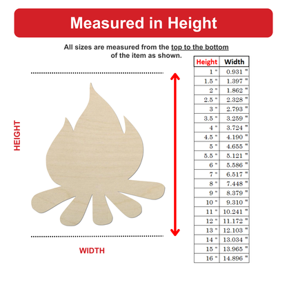 The image is a diagram that shows the relationship between the height and width of an item, with a fire-like shape representing the item. The diagram provides a visual representation of how the height and width are measured, with the height being measured from the top to the bottom of the item, and the width being measured from the bottom to the top of the item.