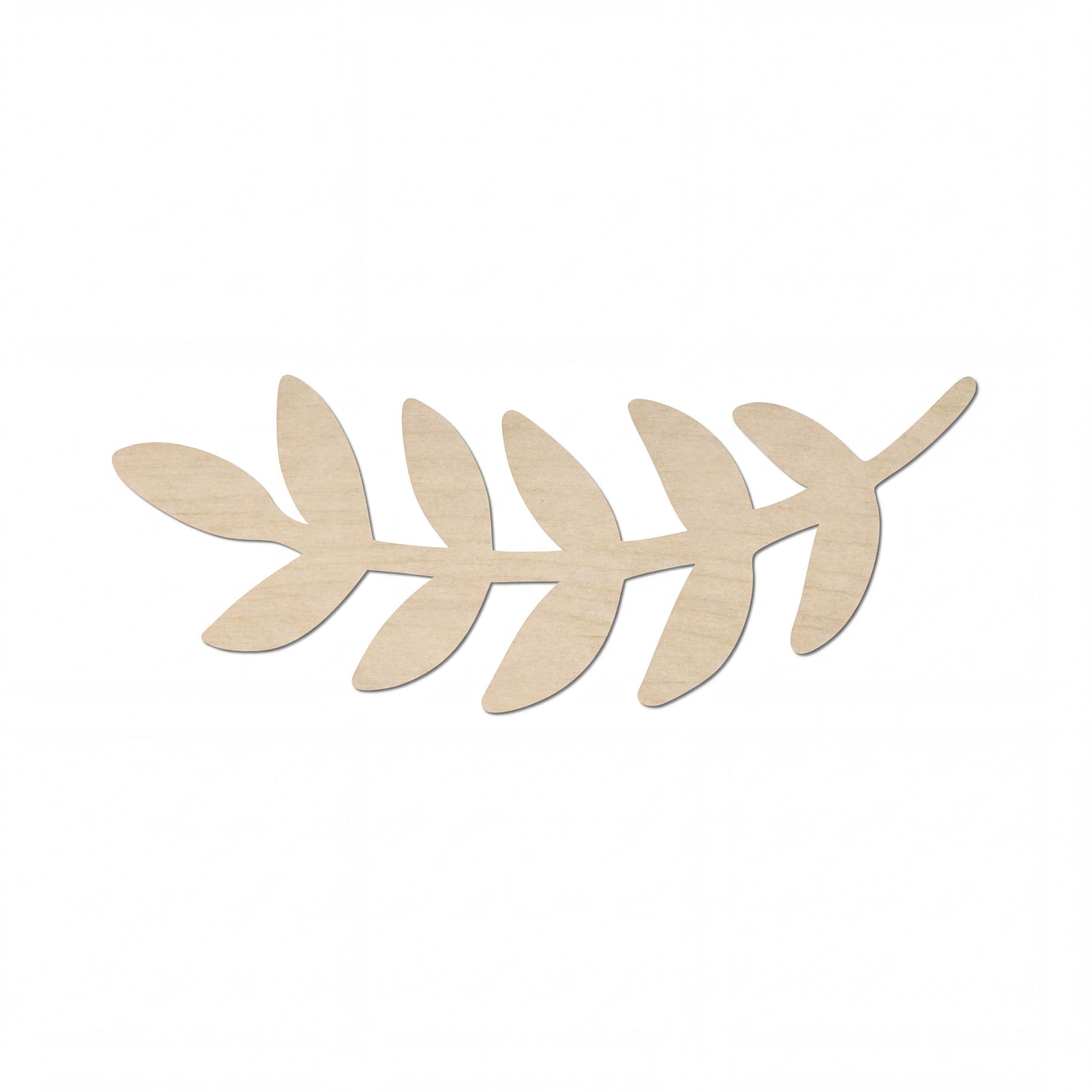 A simple, minimalist image of a leaf-like shape made of wood or another material.