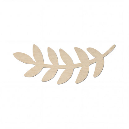 A simple, minimalist image of a leaf-like shape made of wood or another material.