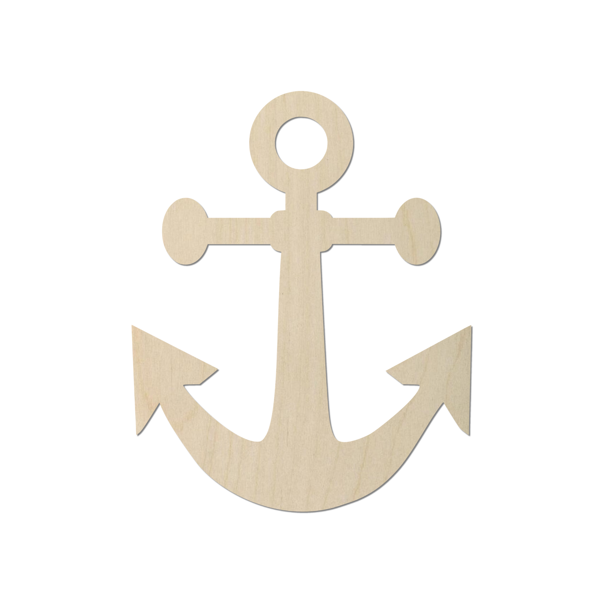 A wooden anchor symbol is shown against a white background.