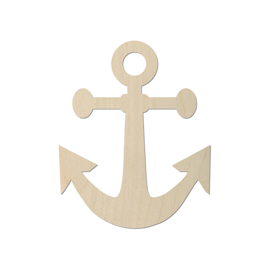 A wooden anchor symbol is shown against a white background.
