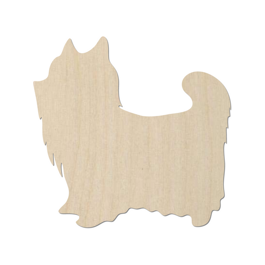A silhouette of a dog, likely a small breed, is shown in the image.