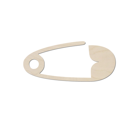 A simple wooden pin or safety pin is shown against a white background.
