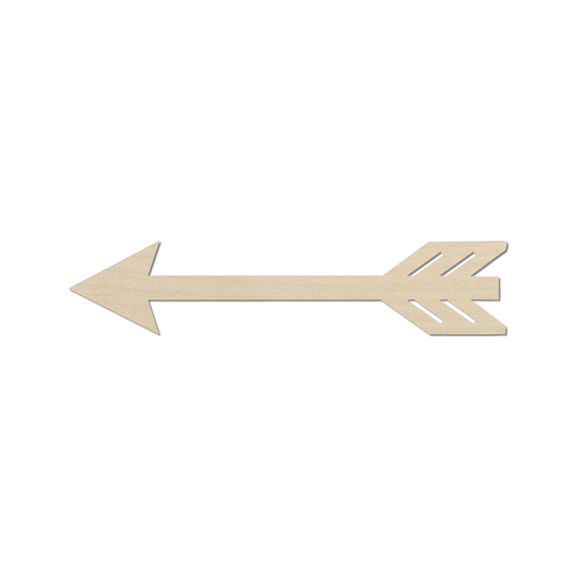 A wooden arrow pointing to the left.
