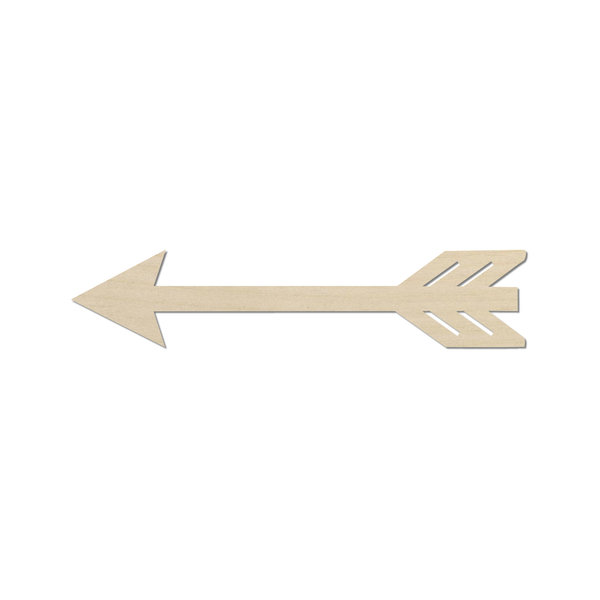 A wooden arrow pointing to the left.
