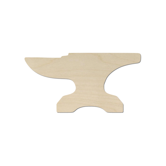 A simple, light-colored wooden object resembling a piece of wood or a piece of furniture.