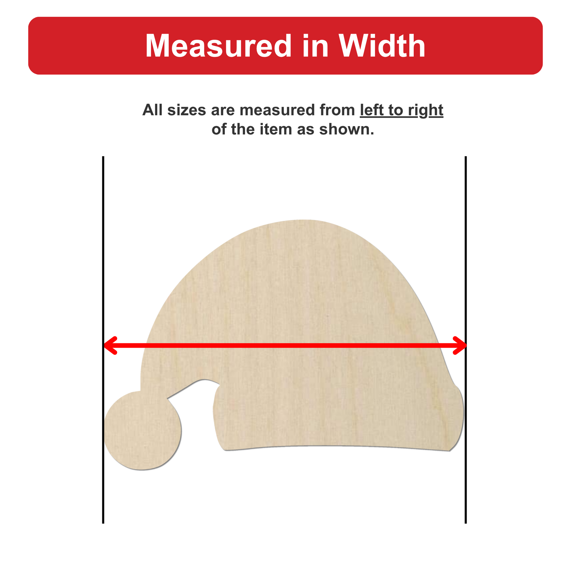 a wooden hat being measured in width.