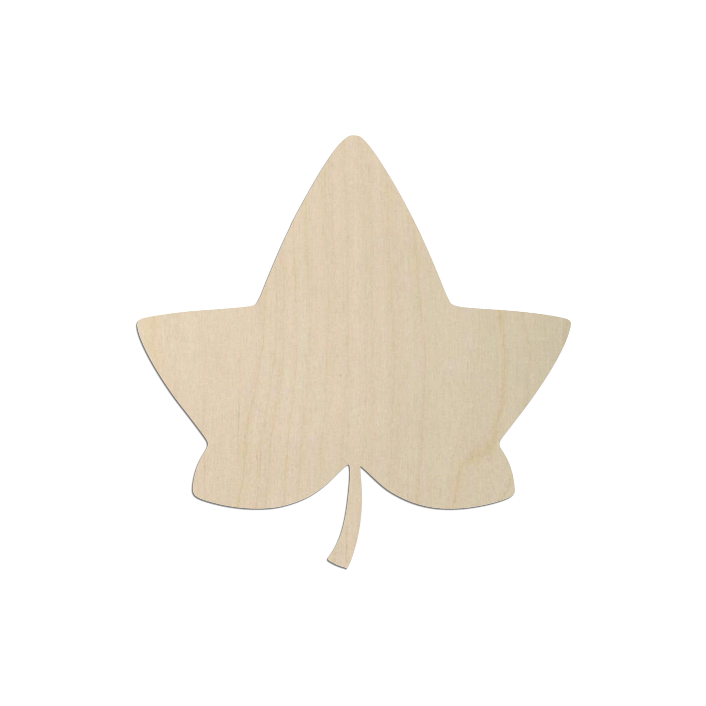 A simple, light-colored wooden leaf shape.