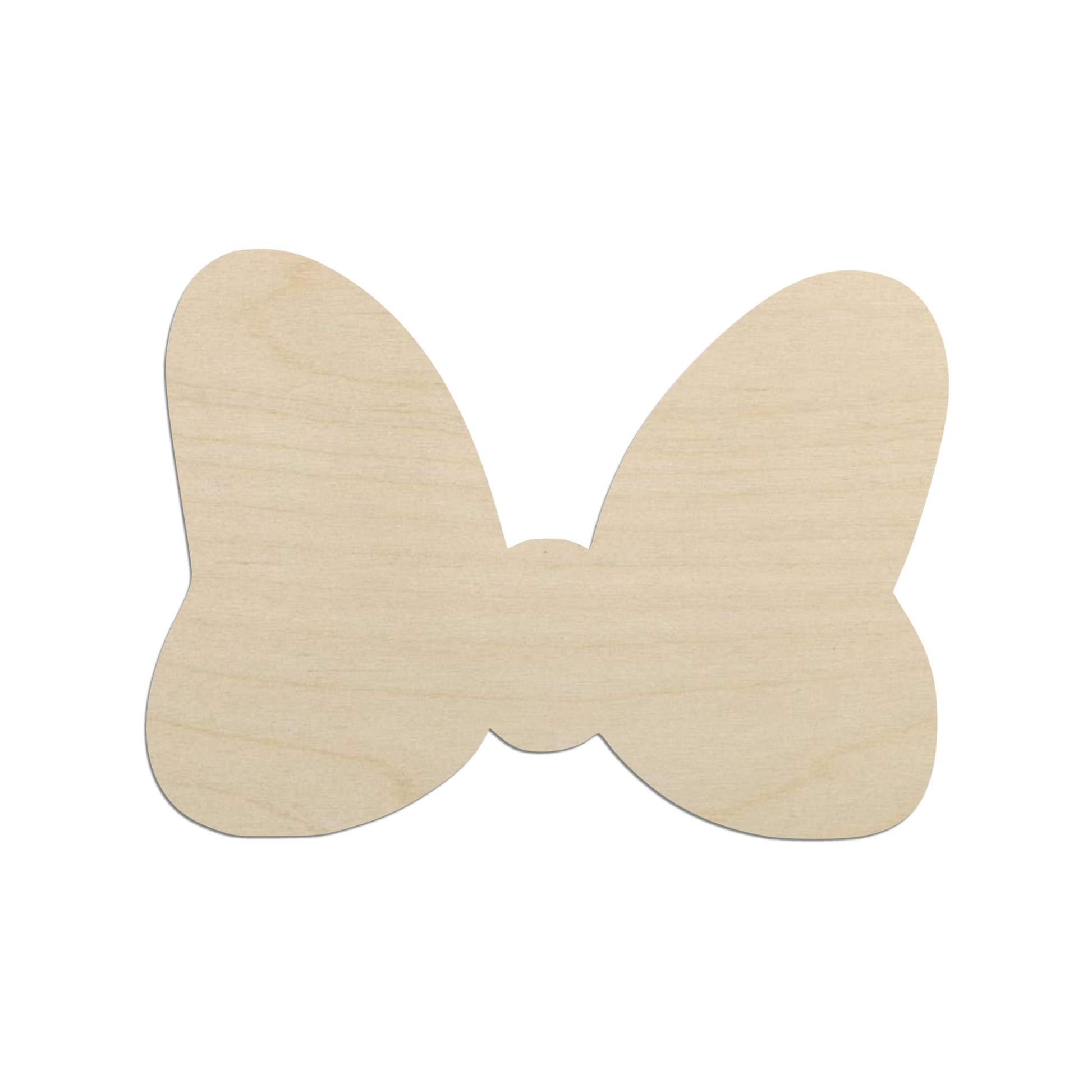 A simple, light-colored wooden butterfly shape.