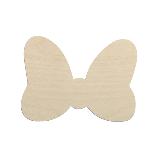 A simple, light-colored wooden butterfly shape.
