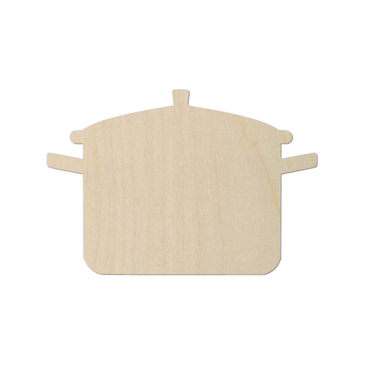 A simple, wooden pot lid silhouette against a white background.