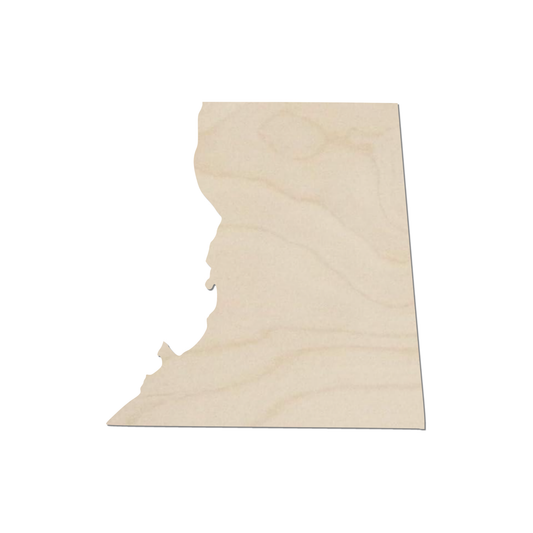 A simple, light-colored wooden block or shape, resembling a piece of driftwood or a piece of driftwood-like material.