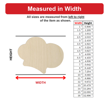 The image is a wood cutout with measurements, and it is described as a "measured in width" image.