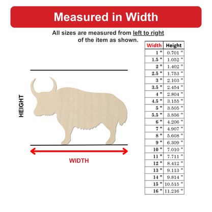 The image is a wood carving of a bull, and it is being measured in width. The bull is depicted in a wooden carving, and the image shows the width of the bull from left to right.