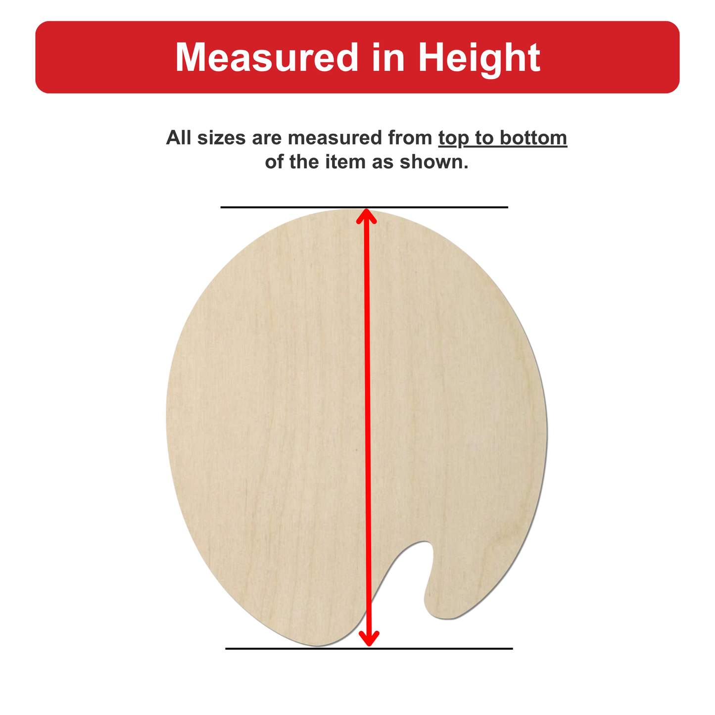 a wooden object, possibly a piece of furniture or a tool, with a red line extending from the top to the bottom of the object.
