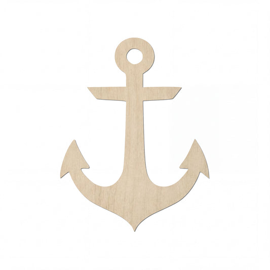 A wooden anchor symbol is shown against a white background.