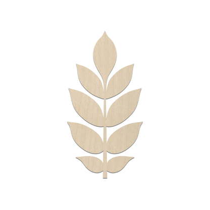 A simple, minimalist wooden leaf design.