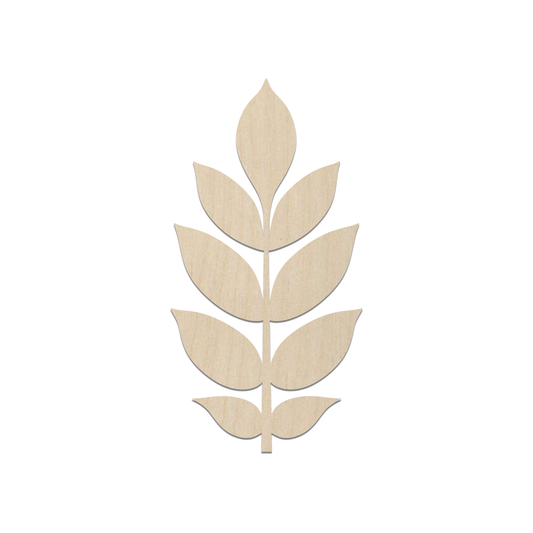 A simple, minimalist wooden leaf design.