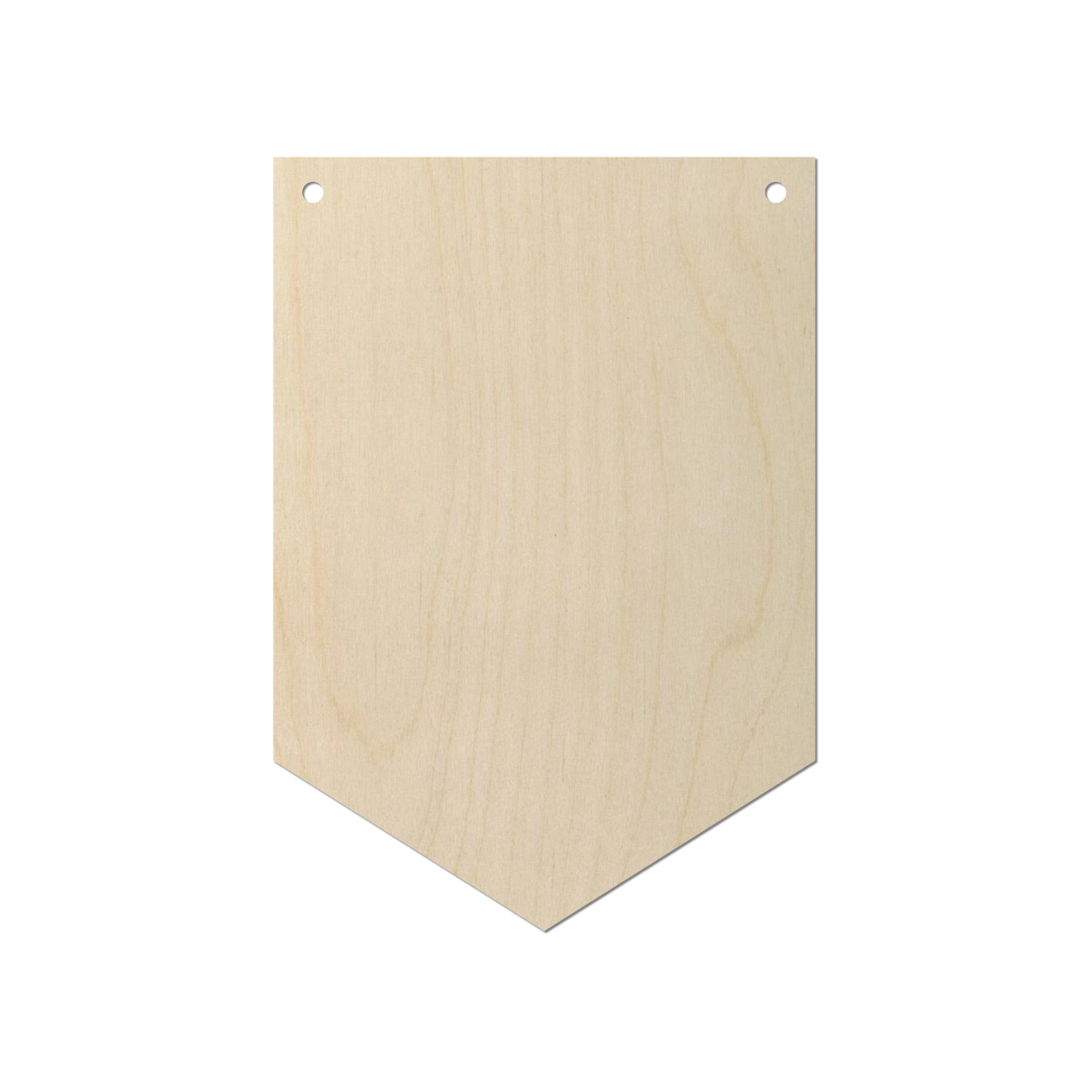 a wooden banner with a simple, unadorned design.