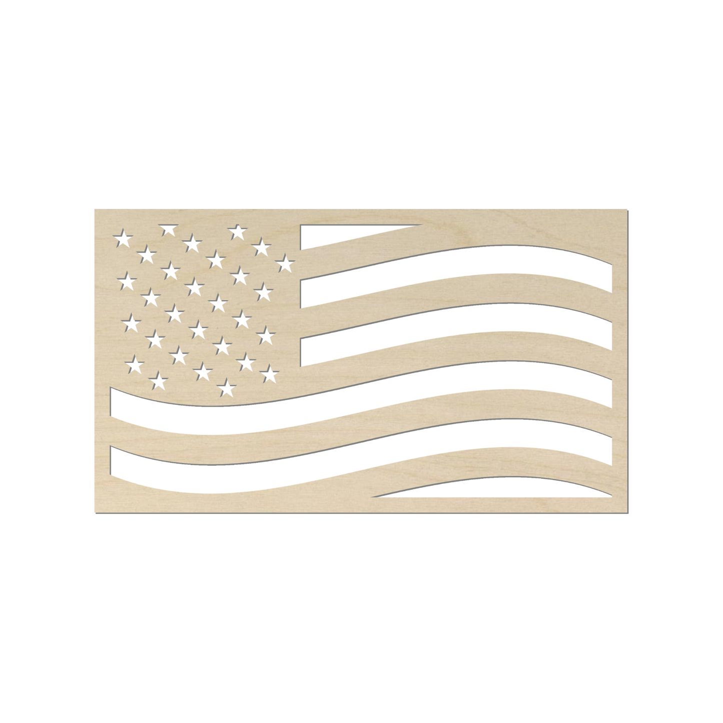 a wooden cutout of the American flag.