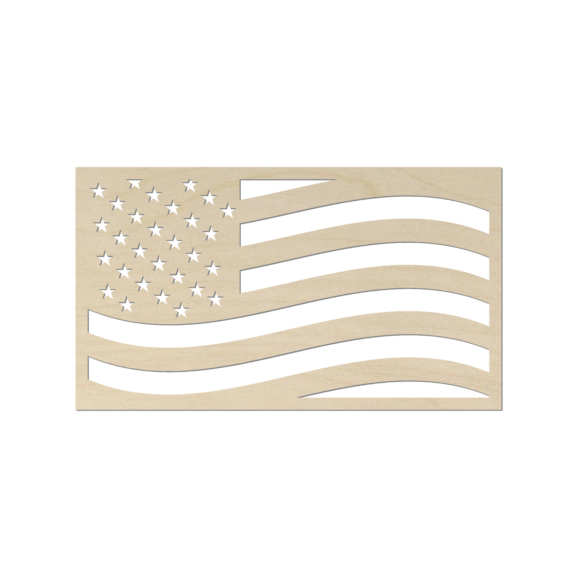 a wooden cutout of the American flag.