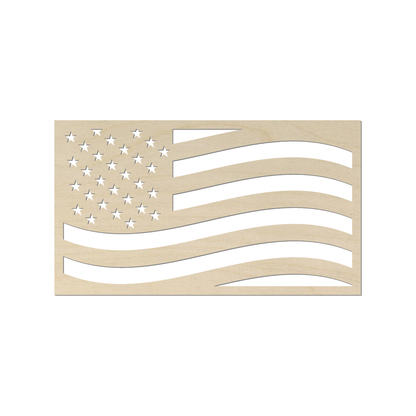 a wooden cutout of the American flag.