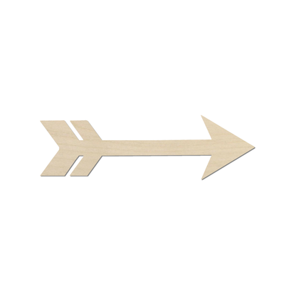 A simple wooden arrow pointing to the right.