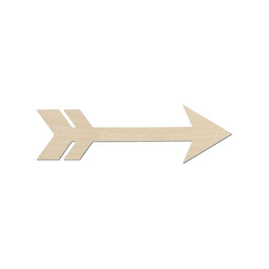 A simple wooden arrow pointing to the right.