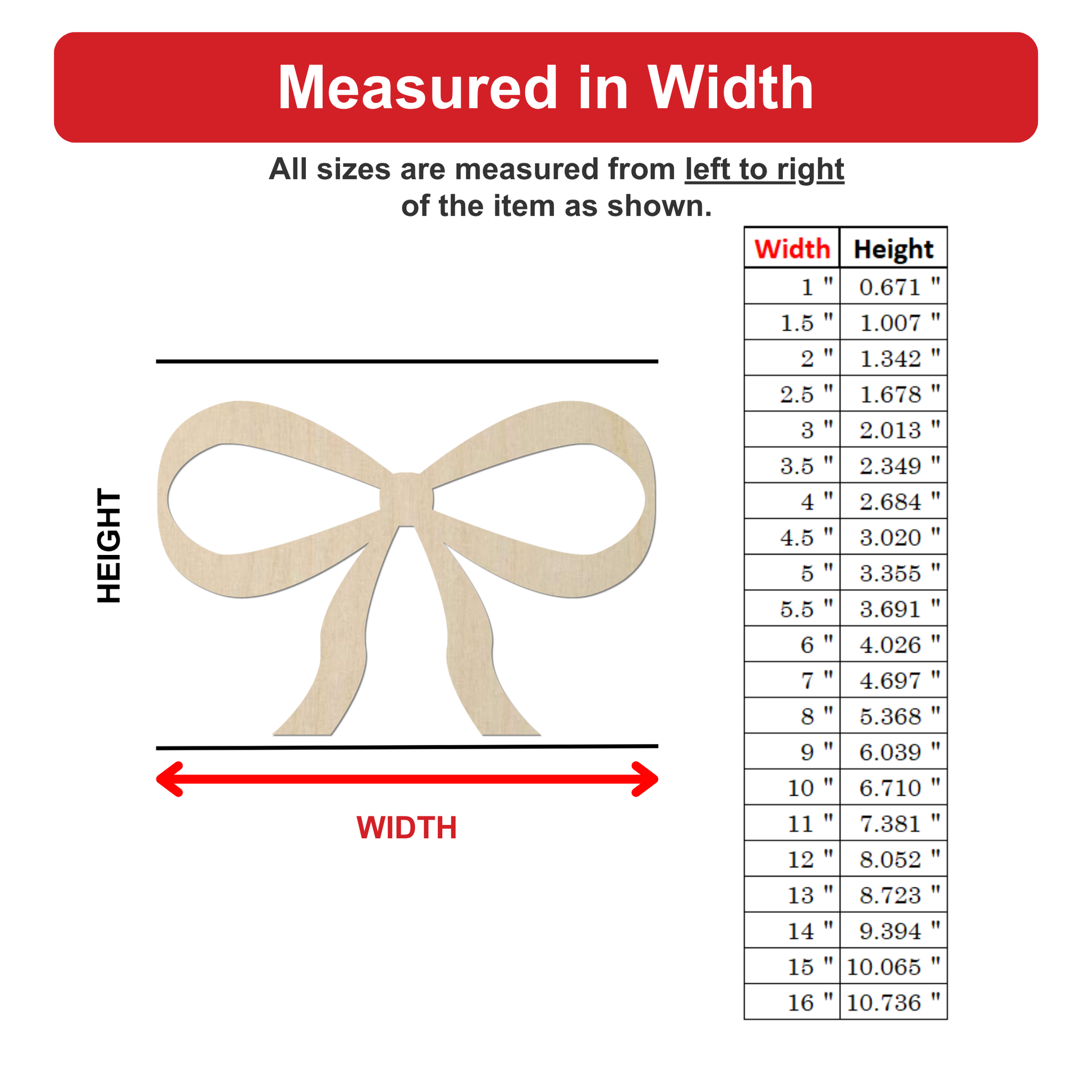 a wooden bow made of wood, with measurements provided in inches. The bow is depicted in a detailed and realistic manner, allowing for accurate measurements to be taken.