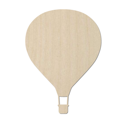 A simple, light-colored wooden hot air balloon silhouette.