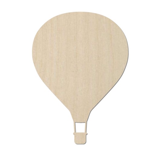 A simple, light-colored wooden hot air balloon silhouette.