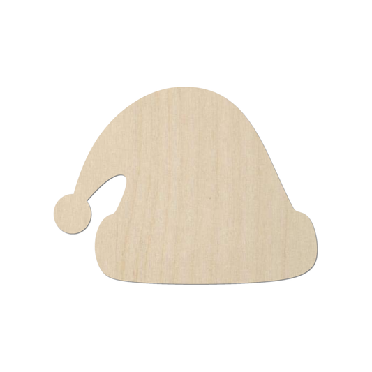 A simple, light-colored wooden hat shape is shown against a white background.