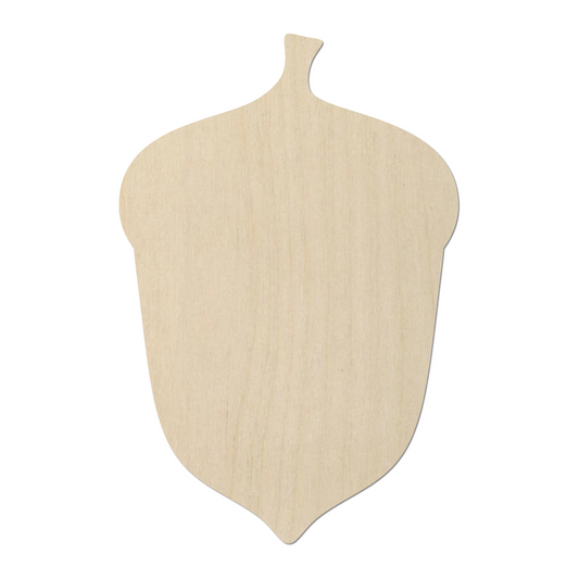 A simple, light-colored acorn-shaped object is shown against a white background.