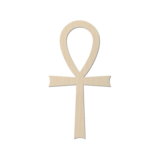 A wooden symbol of the Egyptian hieroglyphic symbol for 'life' or 'life' in the form of an 'ankh'.